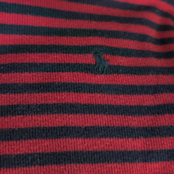 Polo Ralph Lauren 14/16 Boys Red and Navy Striped Ribbed Long Sleeve Shirt - Picture 2 of 2